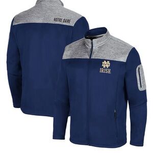 Men's Colosseum Navy Notre Dame Fighting Irish Third Wheel Full-Zip Jacket Large